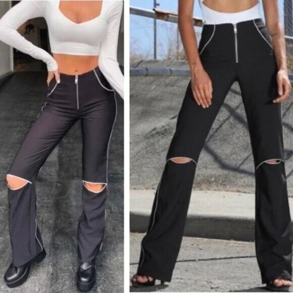 I.AM.GIA High Waisted Reflective Cut Out Front Zip Pant Sz Small - Picture 1 of 9